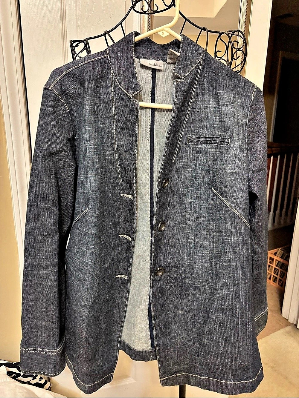 Chico's Denim Jacket Size 1 Like New